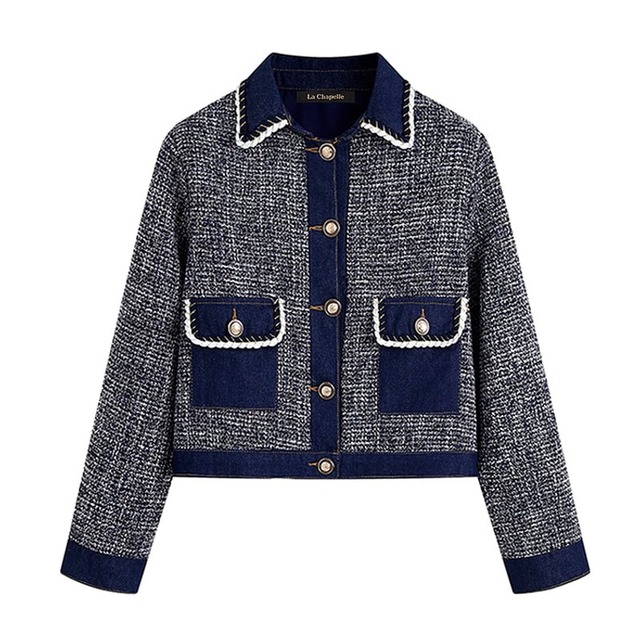 Denim tweed combi jacket　M1356