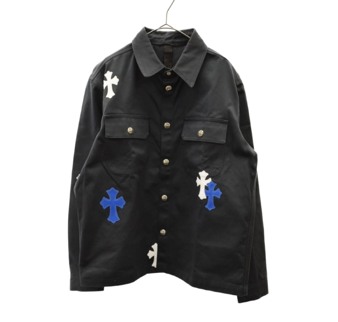 CHROME HEARTS クロムハーツ CRS PATCH WORK DOG ワークドッグ クロスパッチ デニムシャツ ジャケット
