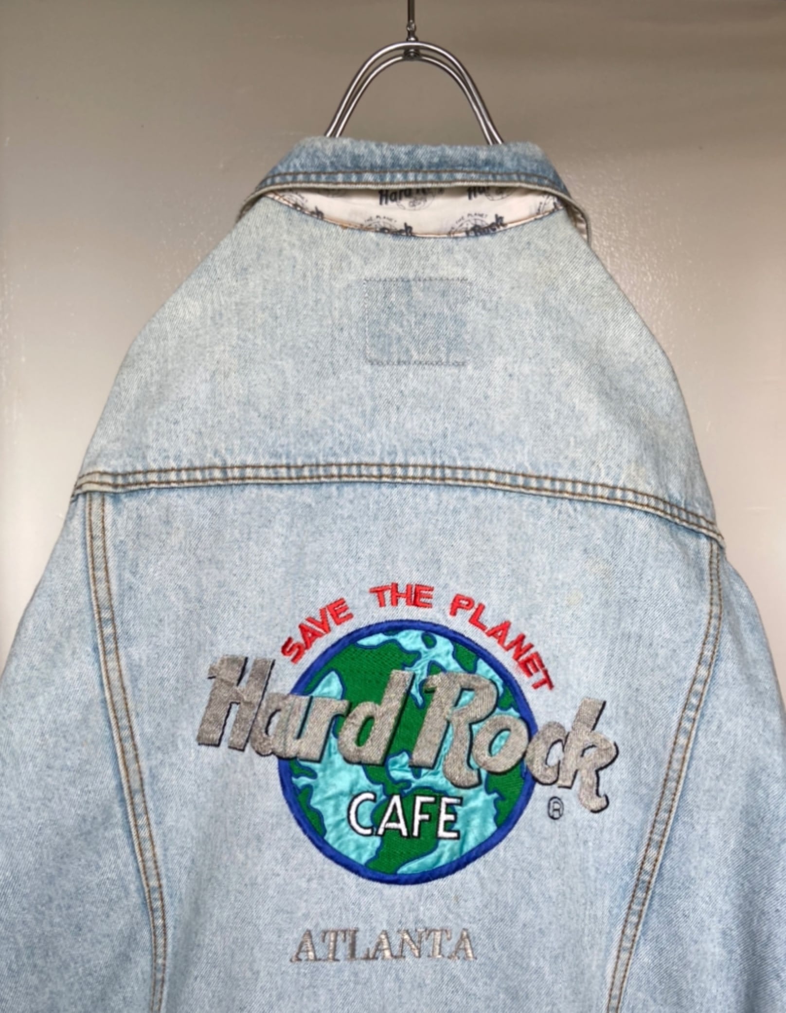 s古着 Hard Rock Cafe/ハードロックカフェ デニムジャケット 刺繍