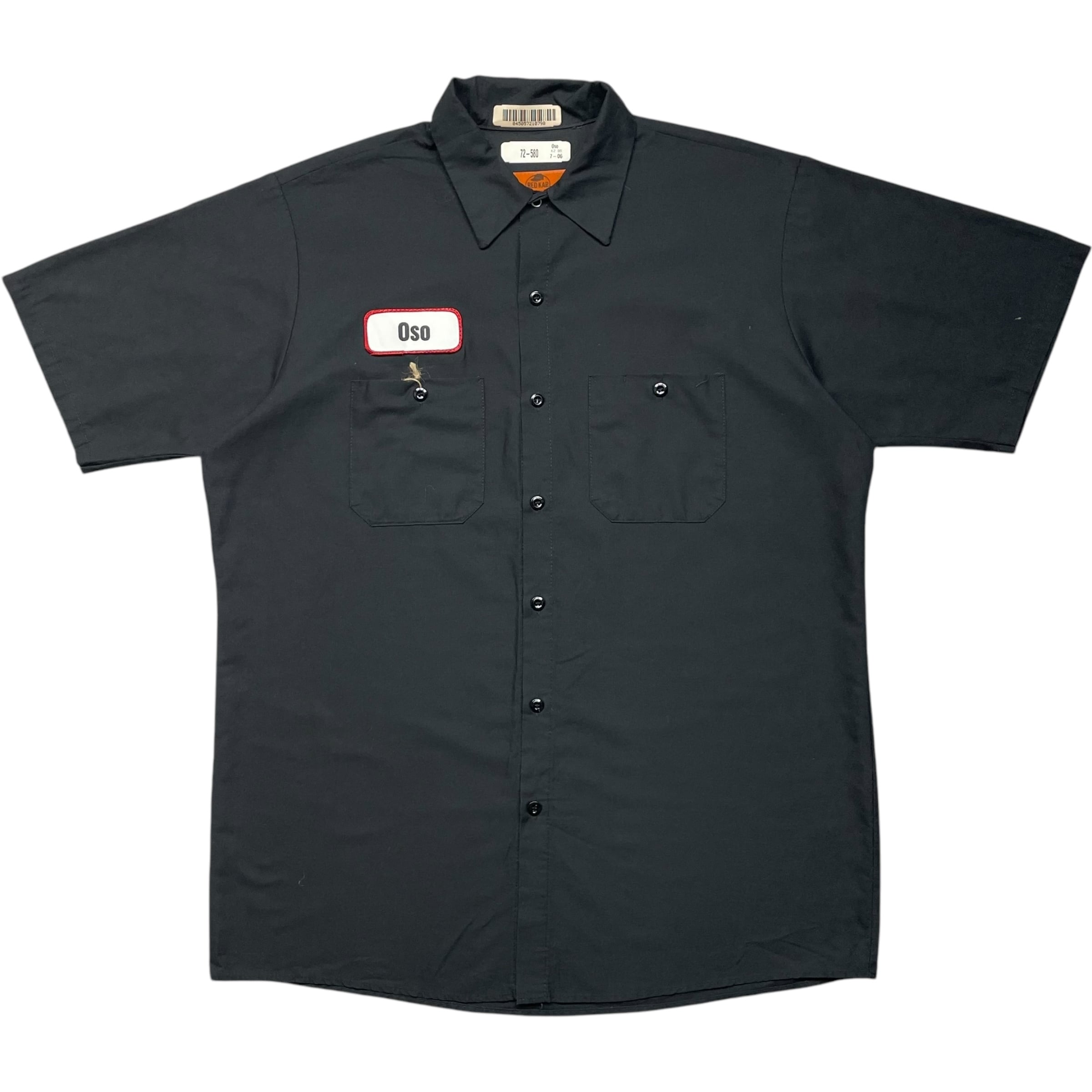 《L》 REDKAP レッドキャップ 半袖シャツ ワークシャツ ブラック 2ポケット ワッペン no.6632