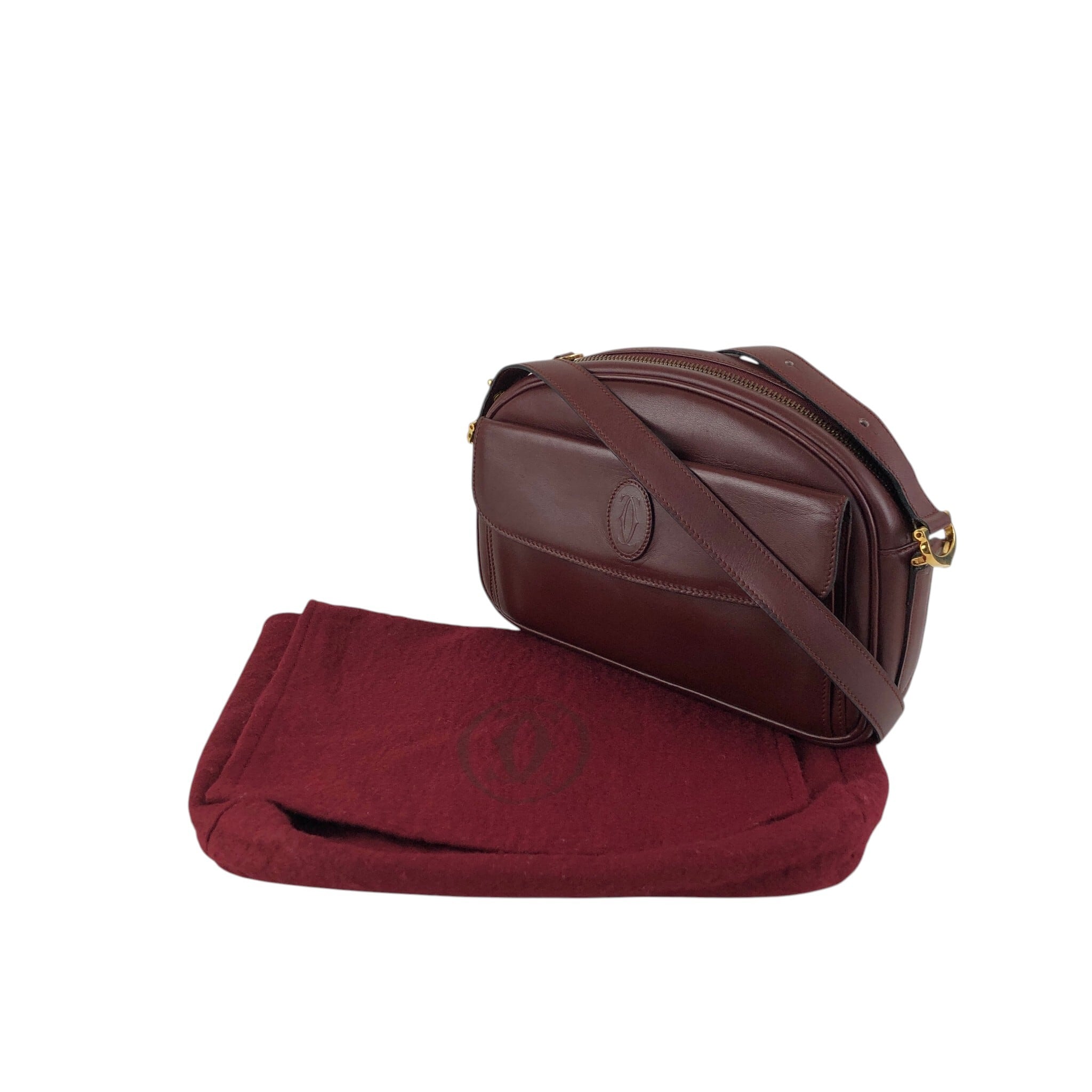 Cartier カルティエ マストライン ショルダーバッグ ボルドー ロゴ