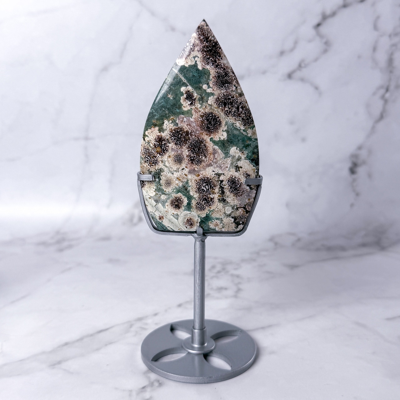 グリーンフラワージャスパー フレイム 専用台座付き * Jasper * 天然石