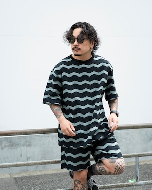 ZIGZAG DOUBLE JACQUARD BORDER S/S CS & EASY SHORTS<EXCLUSIVE>