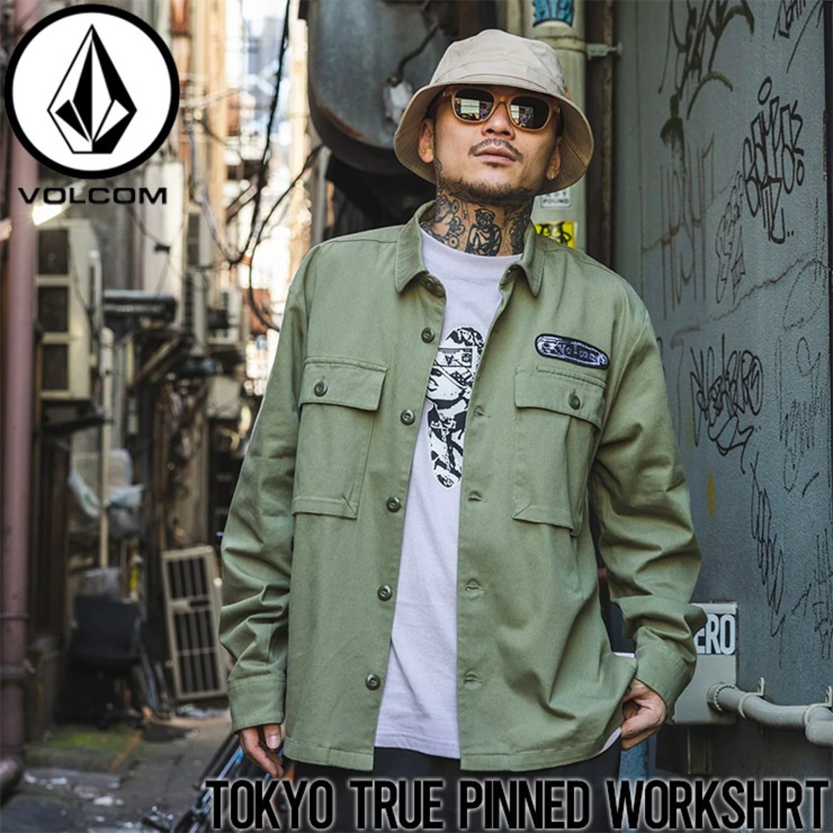 ワークシャツ ジャケット VOLCOM ボルコム TOKYO TRUE PINNED 