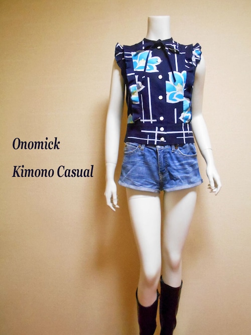 浴衣ショートブラウス Yukata short blouse  LS-277/S-M