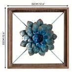 メタルフラワーウォールアート 壁の装飾 デコレーション 木製フレーム付き