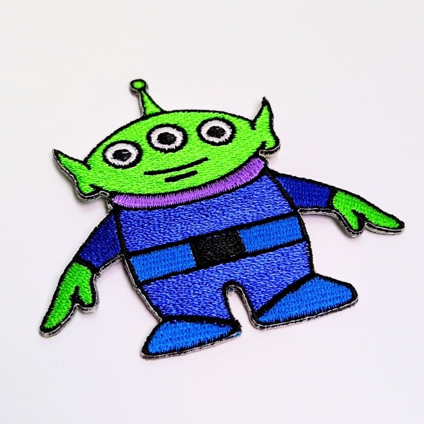 送料無料！ ☆刺繍アイロンワッペン☆【 エイリアン / リトルグリーン