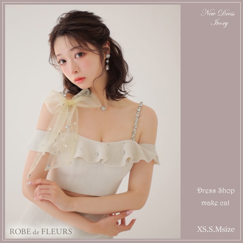 【ROBE de FLEURS】【即納】【当店特別価格】【税込】パールフリル×ウエストカットミニドレス(fm2886)