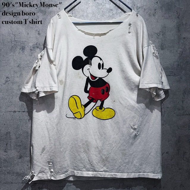 90's"Mickey Mouse"design boro custom T shirt