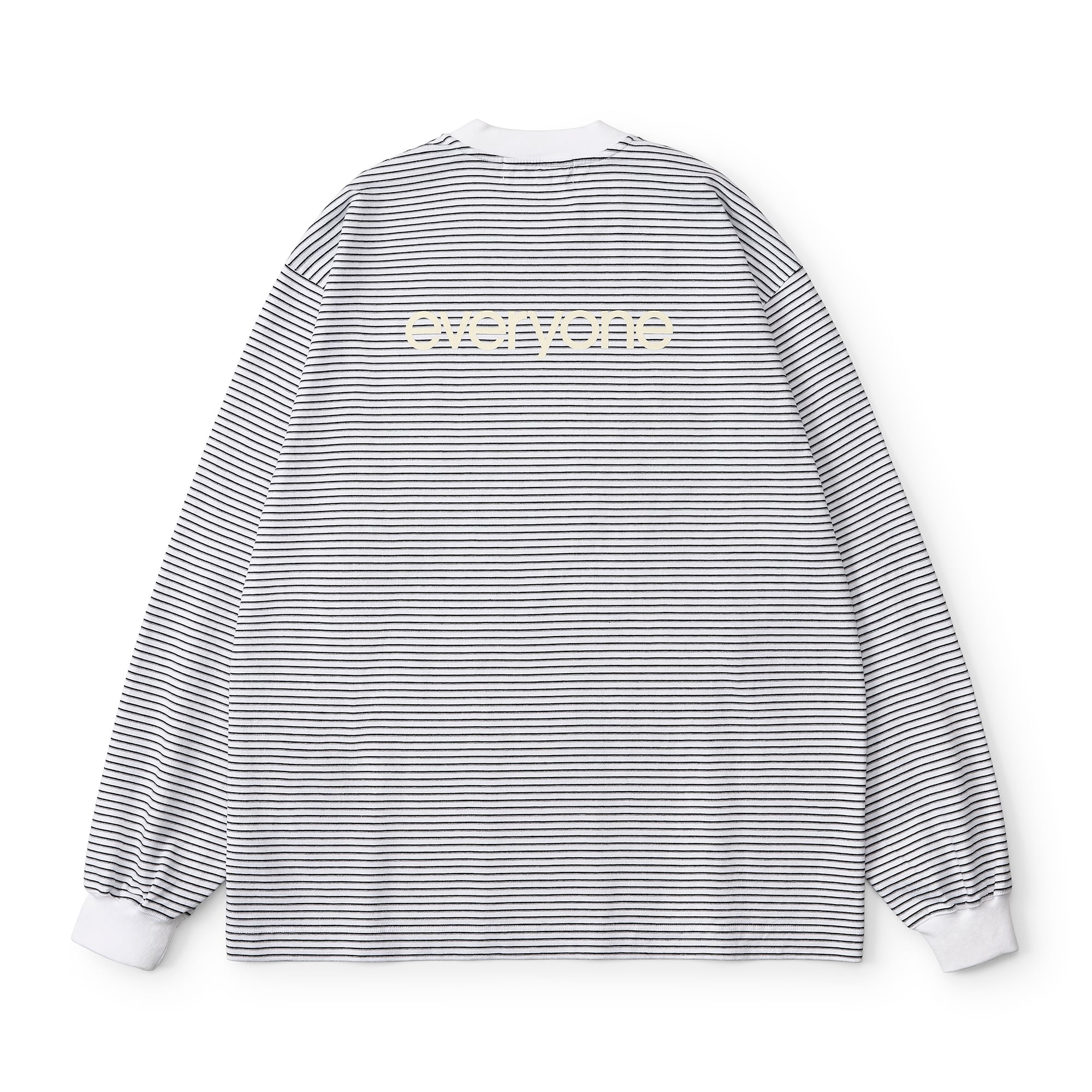 everyone back logo og border long sleeve tee shirt (WHITE) | everyone