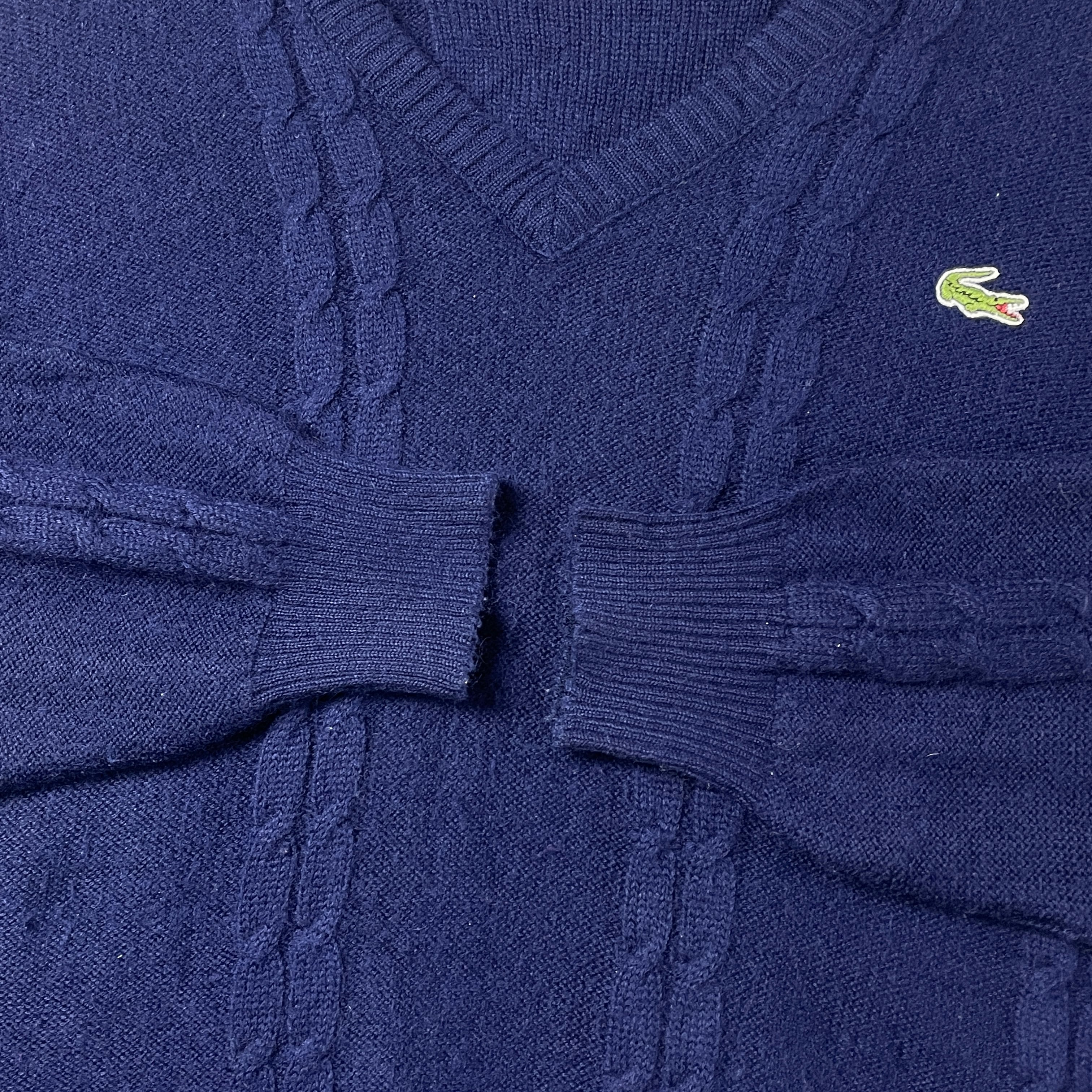 フランス製 70年代 LACOSTE ラコステ ウール×アクリル Vネック