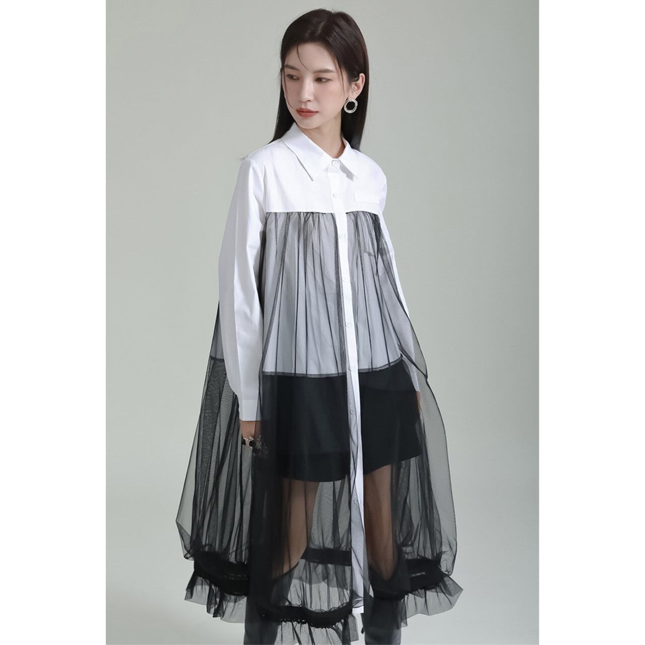 TULLE LAYERED SHIRT