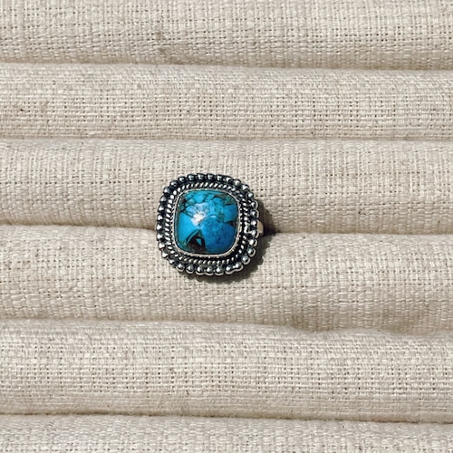 Natural Turquoise 925 Sterling Silver Ring square
