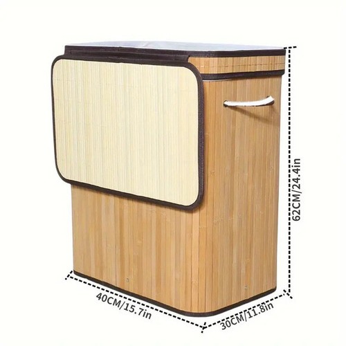 ランドリーバスケット ランドリー収納 衣類収納 フタ付き 高さ62cm ２カラー 木製 おしゃれ 北欧