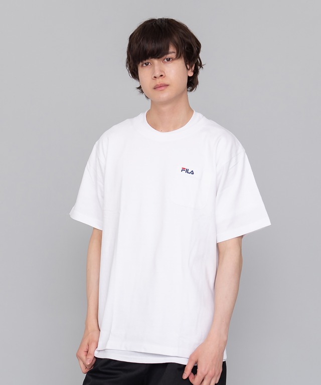 【FILA／フィラ】Tシャツ ポケット付き 半袖 無地 ワンポイント 刺繍 ブランド シャツ fh7300