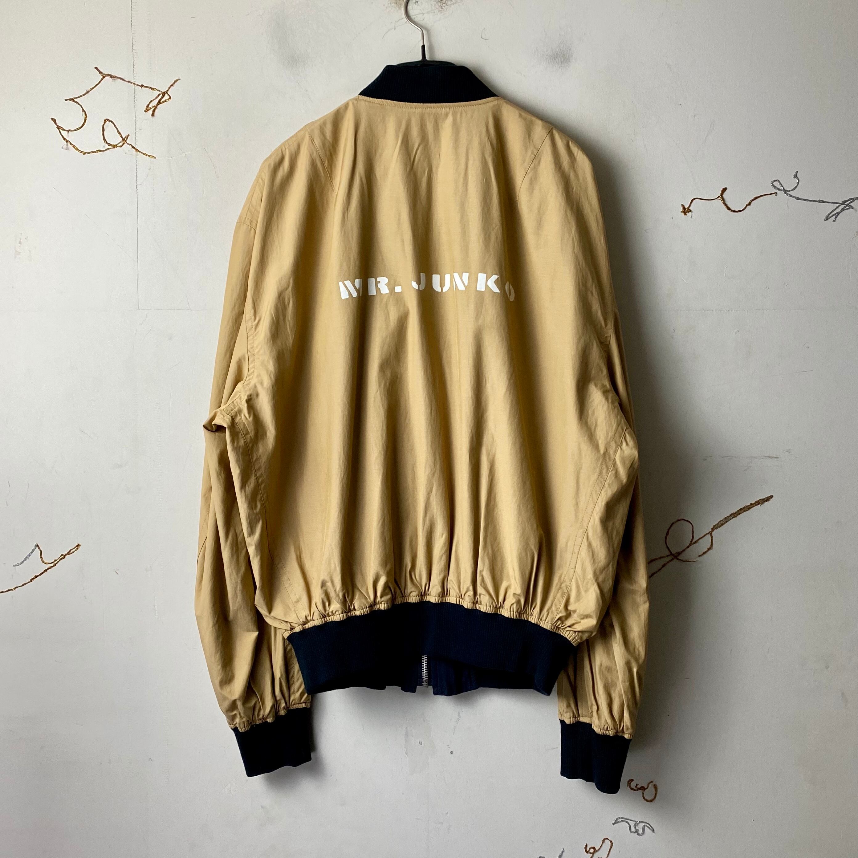 old Mr.JUNKO logo print reversible bomber jacket | NOIR ONLINE