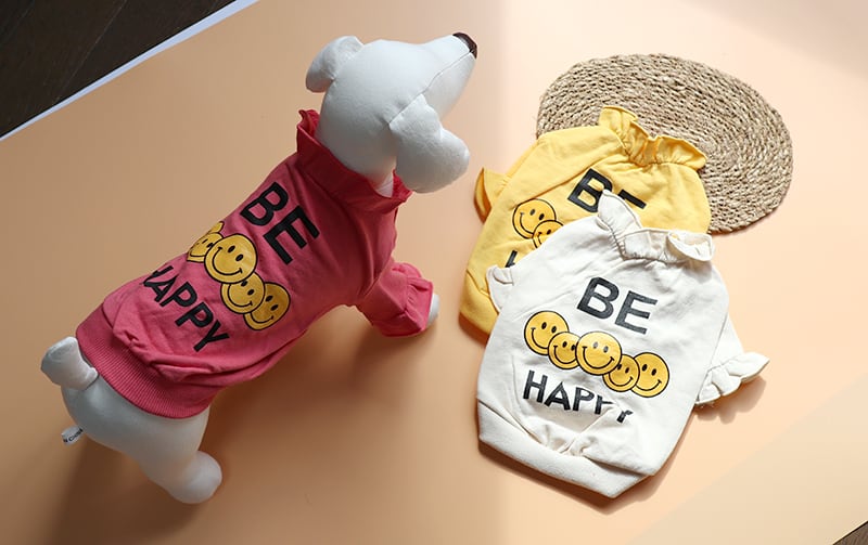 スマイルTシャツ S ~ XL 3color / 犬服 新作 ドッグウェア 小型犬 中型