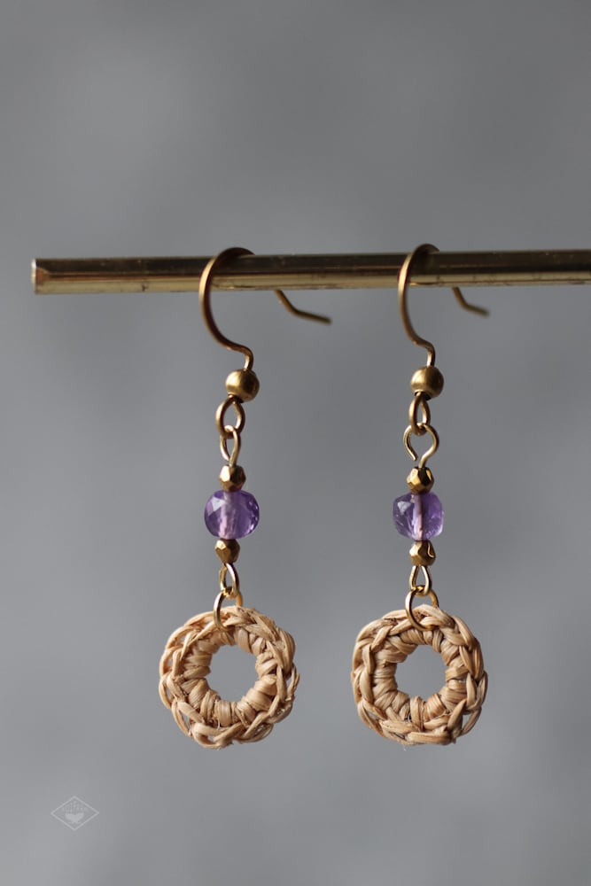 rin.アメジスト 月桃/アダン ピアス