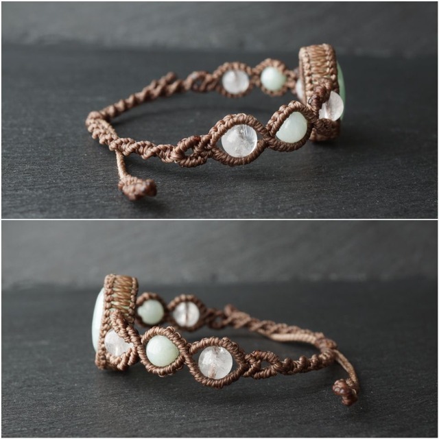 本翡翠のお守りマクラメブレスレット『人格成長のお守りに』【紐色チェンジ可】