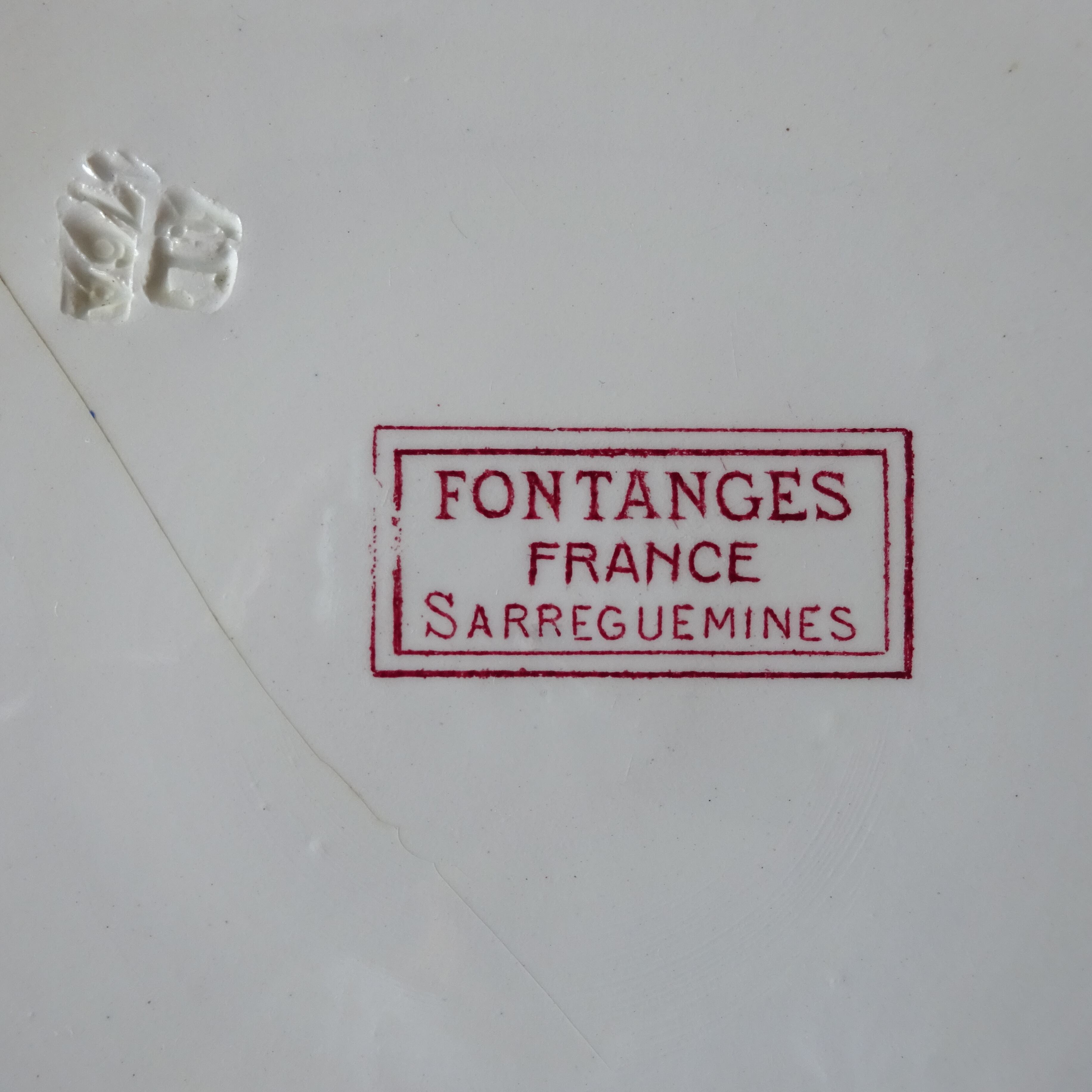 【 Épuisé 】【金継ぎ用】Sarreguemines＊modèle《FONTANGES》assiette plate pour Kintsugi (D)