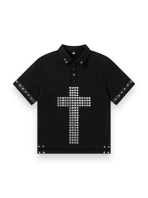 受注販売【REBEL WAVE】26SS Ymirau Studs Cross Polo Shirt
