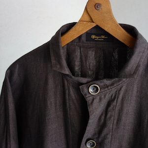 classic farmers heavylinen coat / antique charcoal