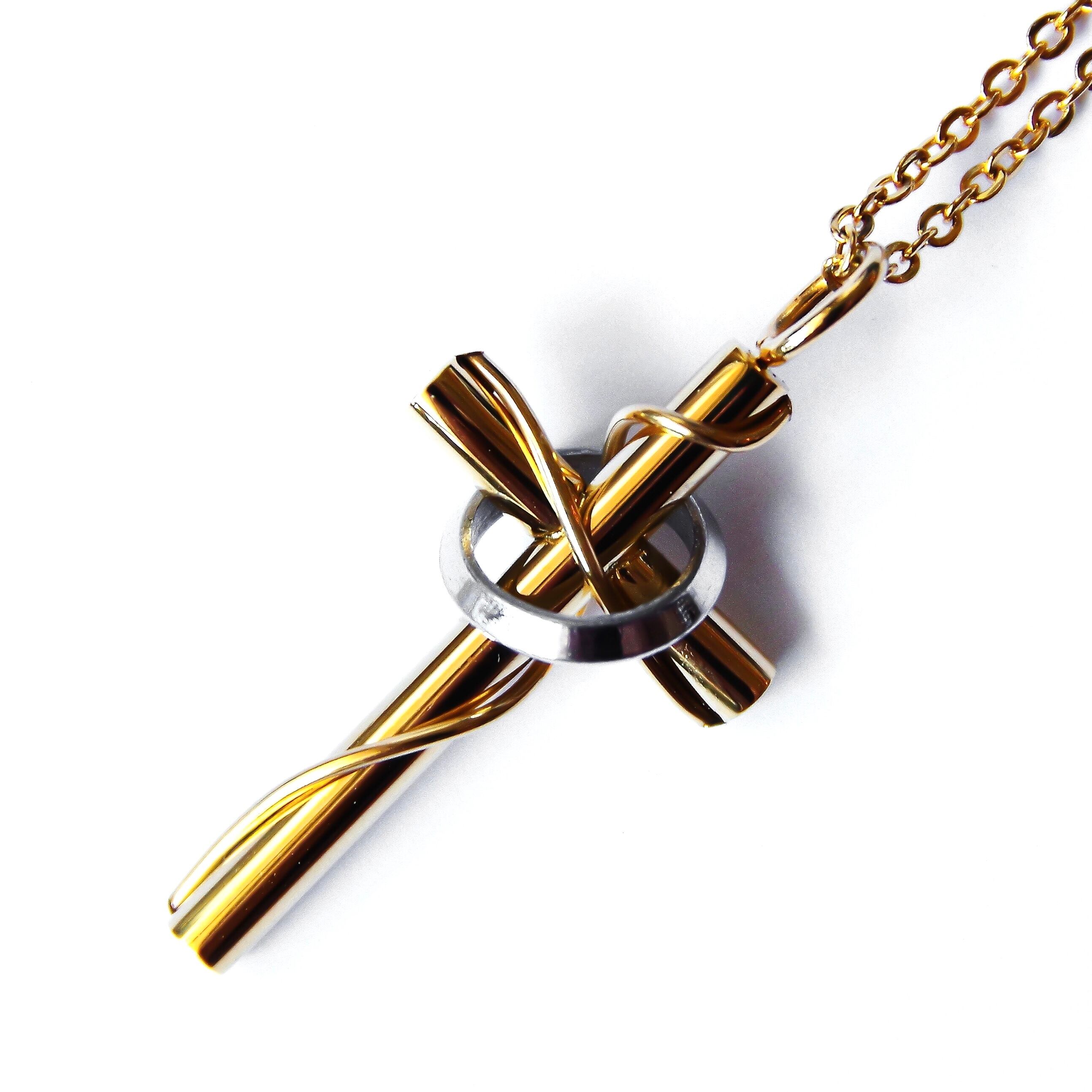 Cross & Ring Necklace【GOLD】