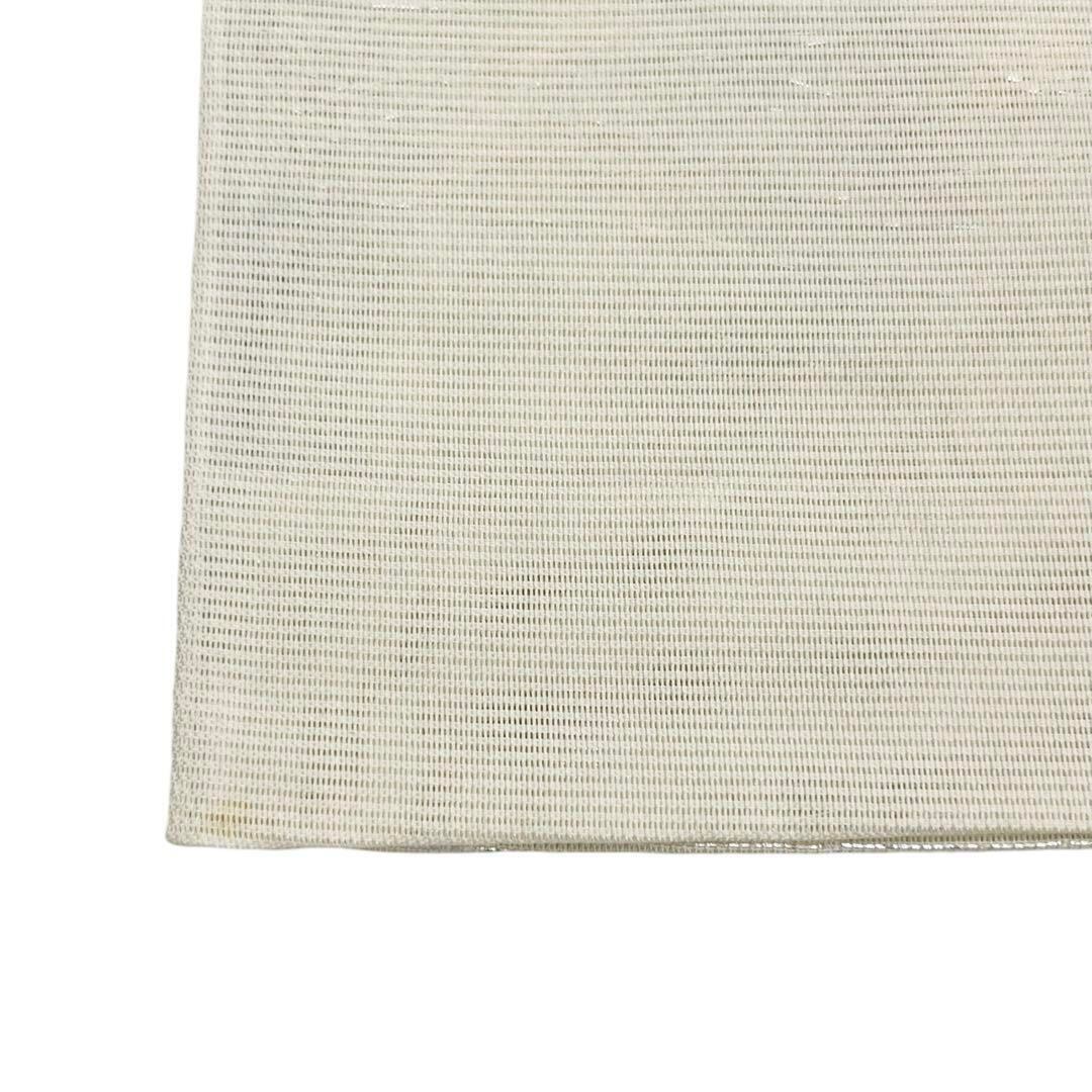 夏帯 袋帯 絽 流水に花模様 菖蒲 鳥 金銀糸 乳白色 O-3941 | リユース  