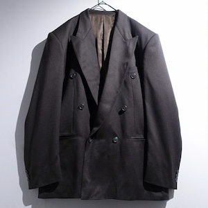 EURO Charcoal Gray Pure Wool Double-Breasted Tailored Jacket