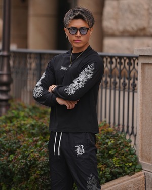 RHINE STONE SHIRTS BLACK【BB25034】