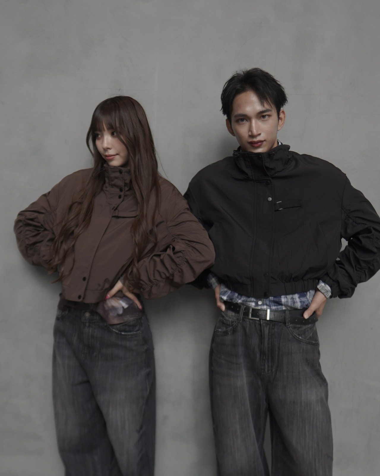 double shirring blouson JK／black