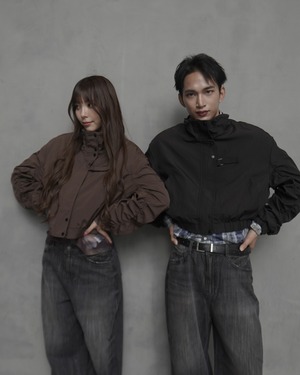 double shirring blouson JK／black