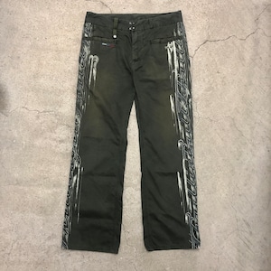 90～00s DIESEL/Side Line print pants/W32/サイドラインプリントパンツ/ボトム/カーキ/パンドラ/カーキ/ディーゼル