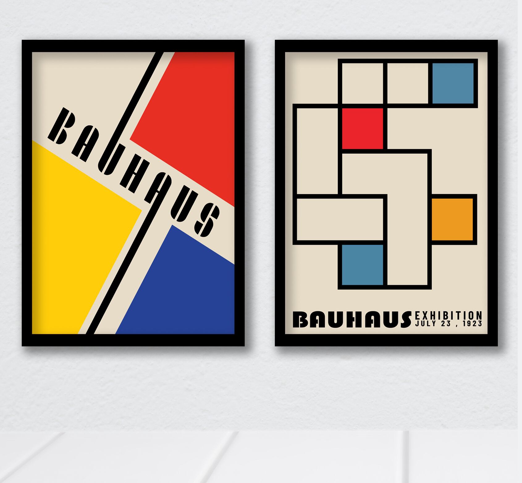 アートポスター 50x70cm 額装付き バウハウス 19-2枚セット バウハウス BAUHAUS A4 額装付き フレーム付き アート