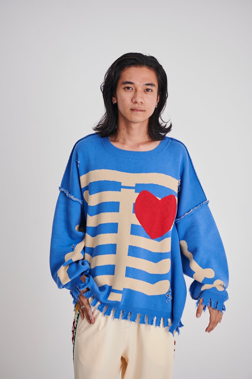 DISCOVERED ディスカバード】BONE KNIT BLUE | delhezi DISCOVERED ディスカバード】BONE KNIT BLUE | delhezi