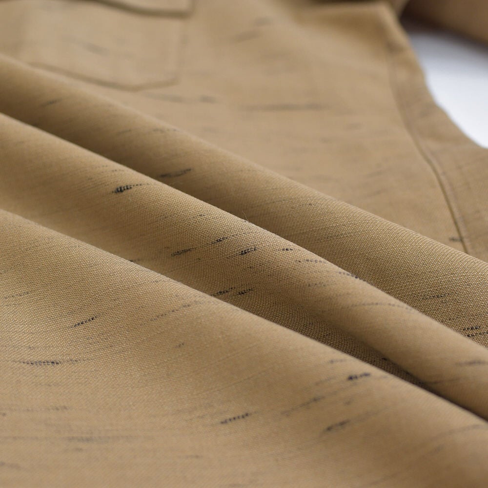 50s T.Inada カスリ柄 ウール オープンカラーシャツ 開襟シャツ 絣柄