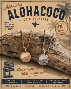 No.1【wave purumeria coinnecklace】