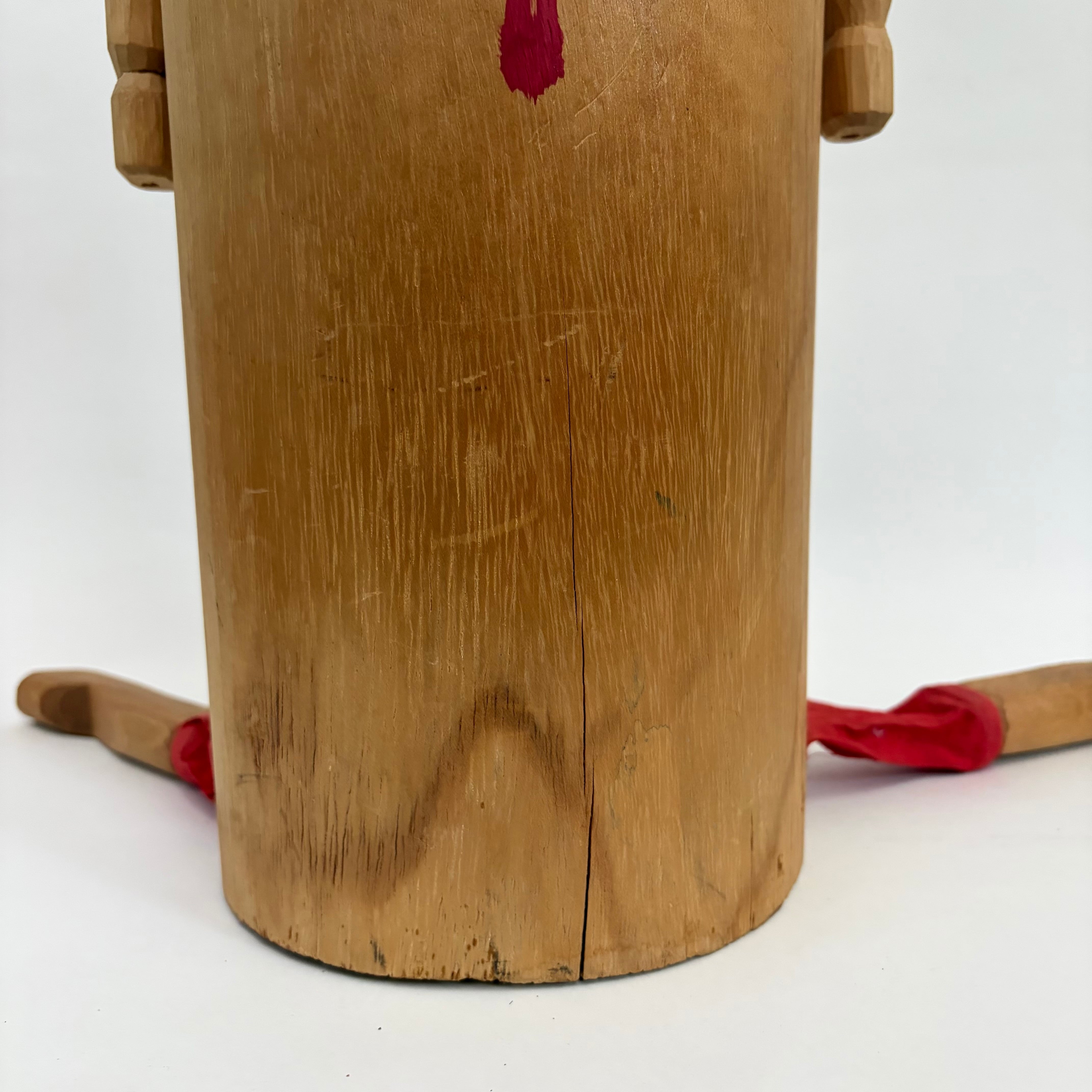 支援金付き/伝統木人形「おきんじょ」ハンカチ付き(特大58cm)
