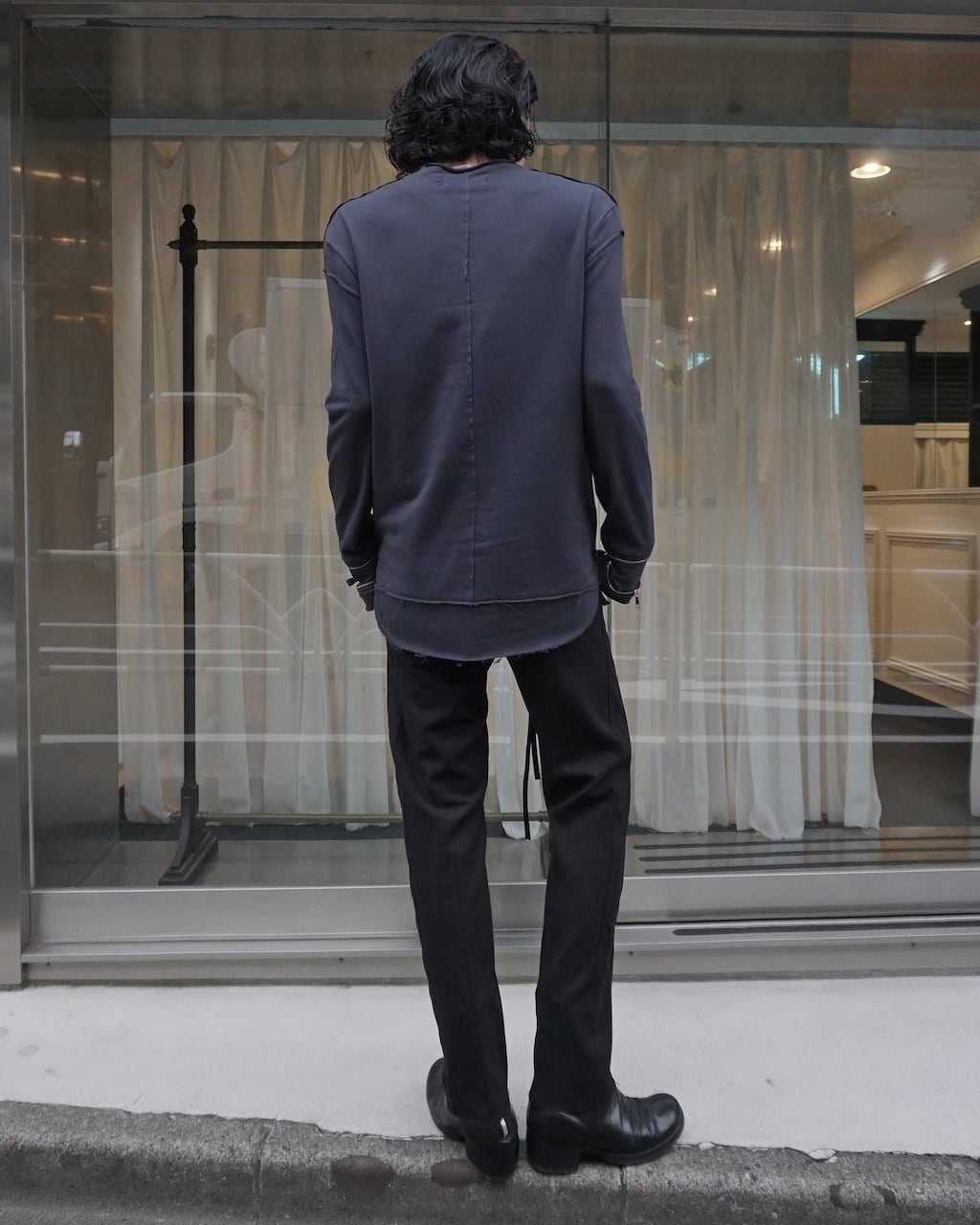 ASKYY / GLOVES CUFF SWEAT CUTSEW / FADED BLK | ASKYY TOKYO FLAGSHIP