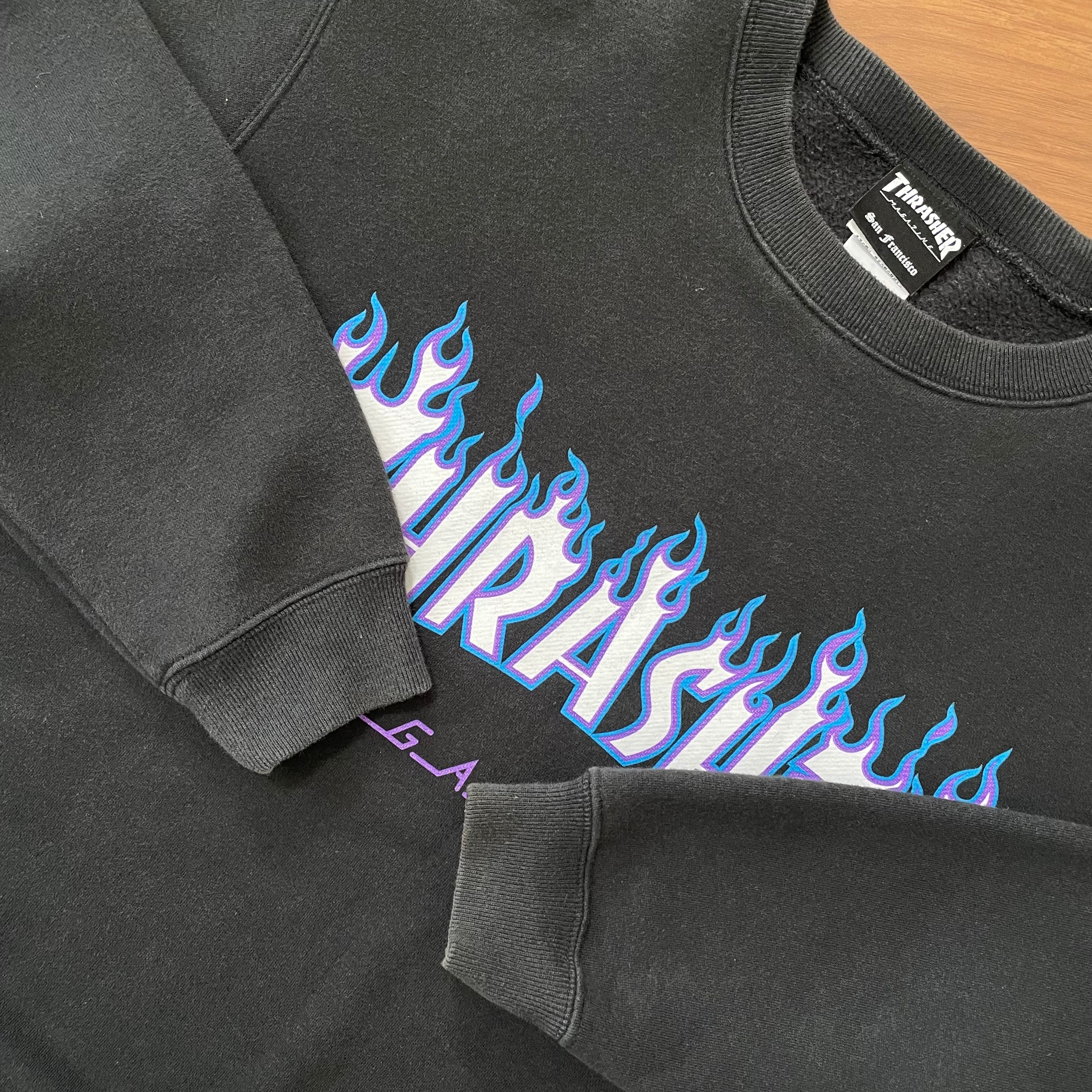 90s THRASHER フレイムロゴ スウェット hanes