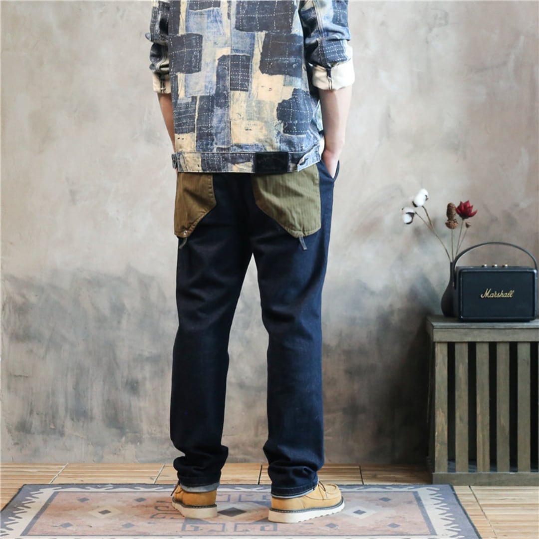 color pockets and stretch fabric denim jeans(GV550)