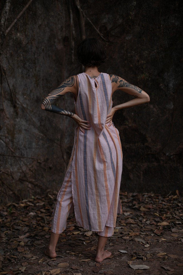 Soft Stripe — Side-Open Long Top