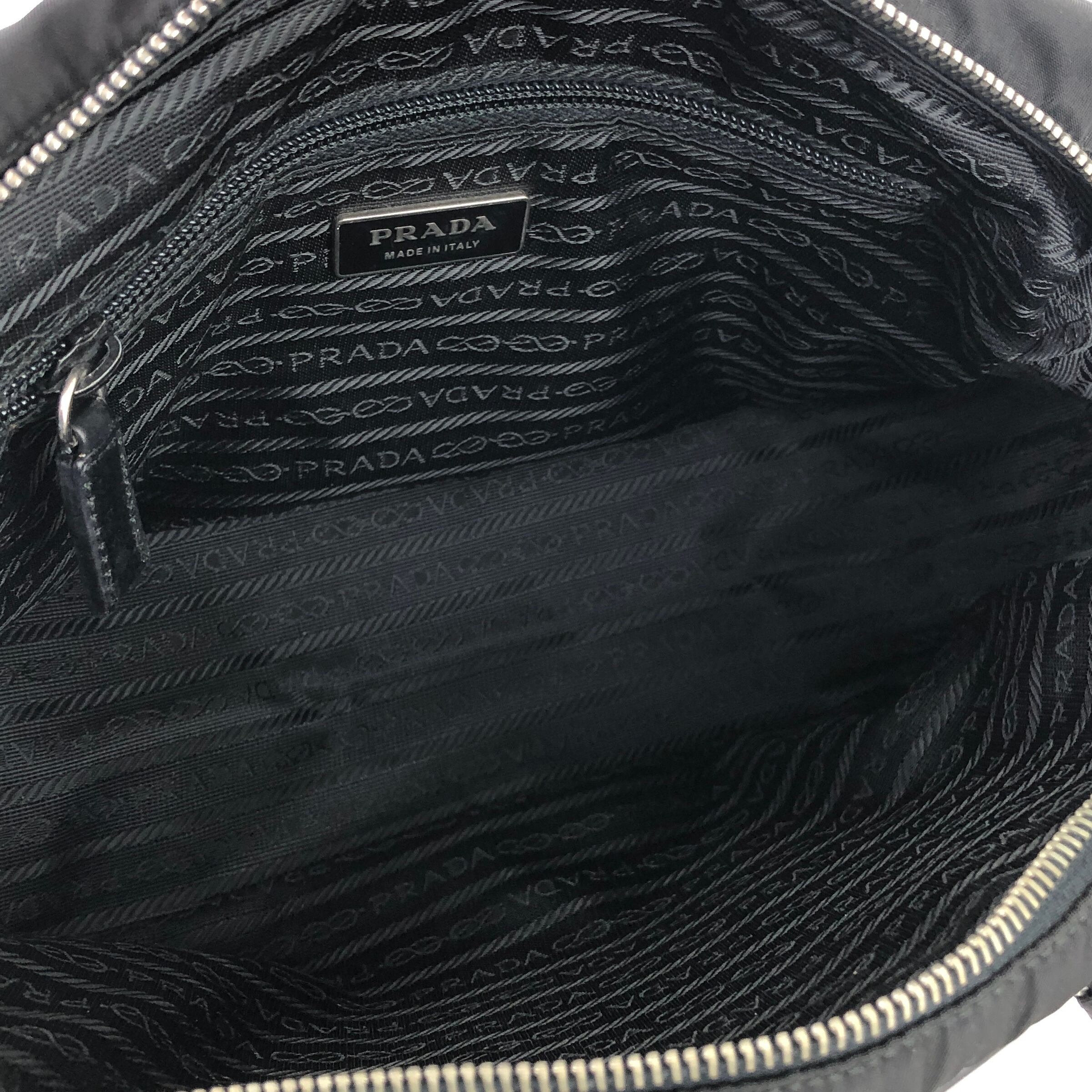 PRADA プラダ ロゴプレート レザー×ナイロン コーナー ミニボストン