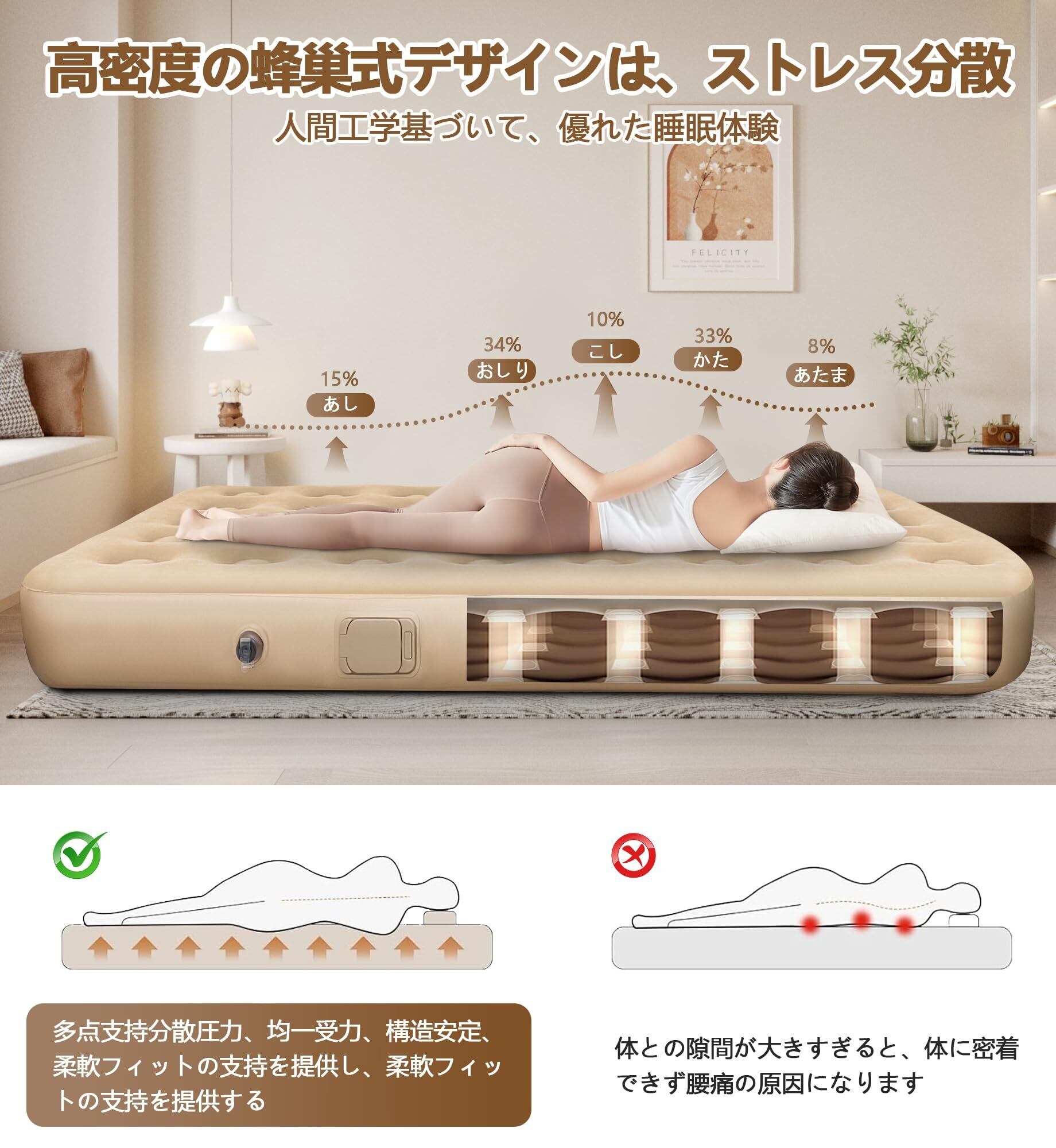 特価商品】【Amazon 限定ブランド】エアーベッド 電動 ポンプ