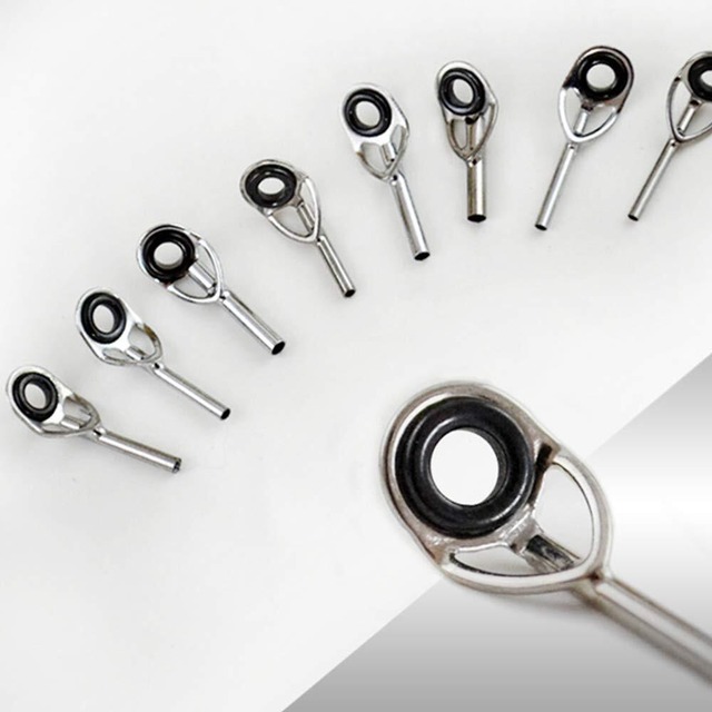 LNJLQW トップガイド ロッドガイド ステンレス 釣り竿 穂先 ロッドの修理 交換 釣竿 30点セット