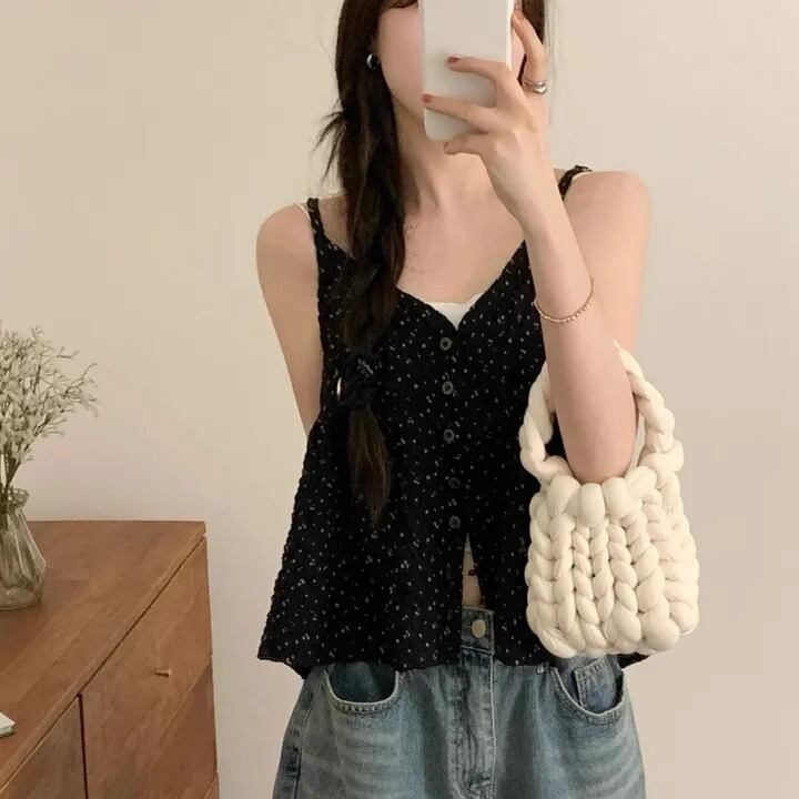 2色／フロントボタンAラインキャミソール ・68478 | sucrier