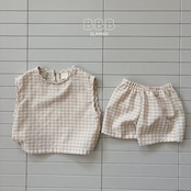 【取寄/韓国直送】BellaBamBina 26/SM ソボル上下セット（チェック）｜夏服｜韓国子供服