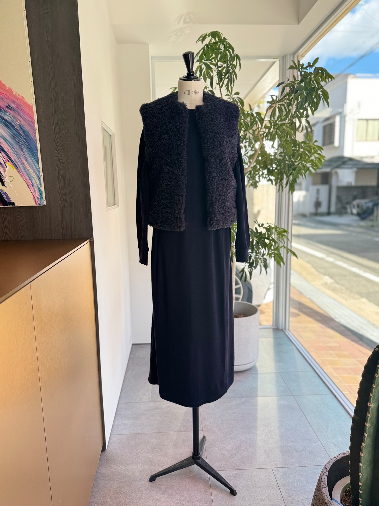 BORDERS at BALCONY WEEKEND RELAXED DRESS ボーダーズアットバルコニー　ウィークエンドリラックスドレス　2色展開