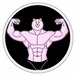 むきむきくまさん・ダブルバイセップス 丸型アクリルマグネット