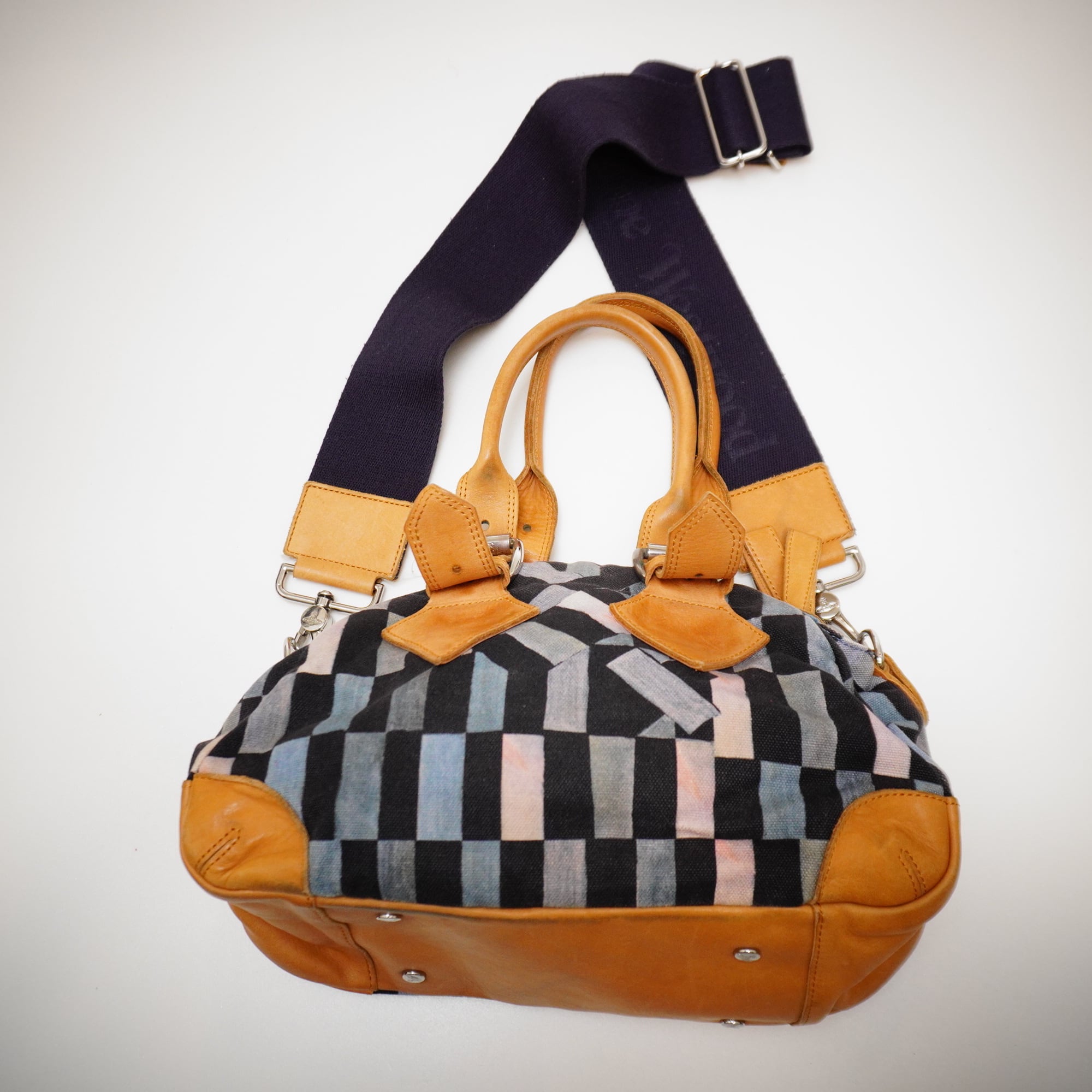 パッチワーク柄 ボストンバッグ Vivienne Westwood】ヴィヴィアンウエストウッド ブロックチェック